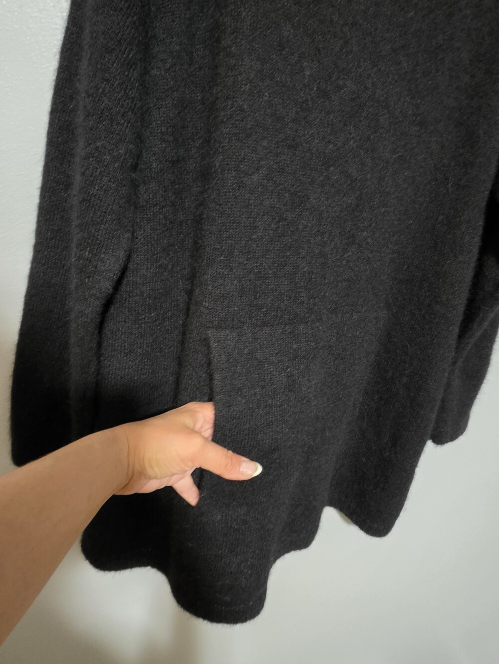 PERUVIAN CONNECTION Alpaca Tunic Sweater Womens XL Black Charcoal Lagenlook Cozy - Picture 5 of 8
